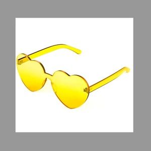 NWT Yellow Heart Sunglasses with Pouch